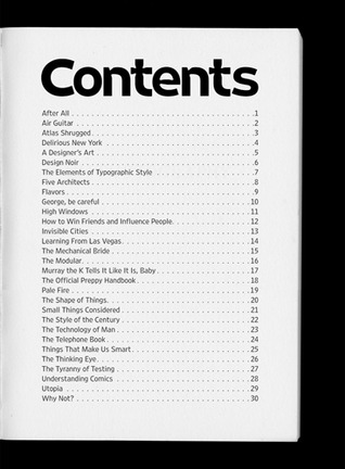 the next page thirty tables of contents by michael bierut book table of contents design