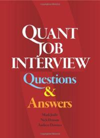quant job interview questions and answers mark joshi