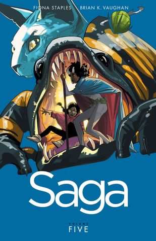 book cover for volume five of Saga