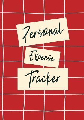 personal expense tracker red geometric grid daily and monthly