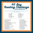 Project Read's 40 Day Reading Challenge 