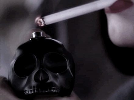 skull, cigarette, animated GIF