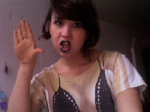 animated gif, goth girl, blah blah blah