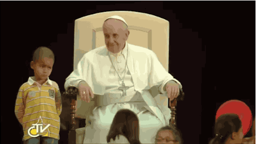 Boy Wanders Onto Stage To Hang Out With Pope Francis