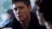 SPNG Tags: Dean / Coffee / Not helping / story of finals/ or hunting<br /><br /><br /><br /><br /><br /><br /><br /><br />Looking for a particular Supernatural reaction gif? This blog organizes them so you don’t have to spend hours hunting them down.