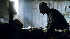 vikings s3e4 bjorn kisses porunn gif