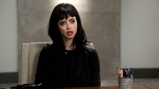 Krysten Ritter rolling her eyes