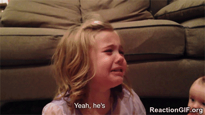 little girl criyng - Yeah, he's so cute!