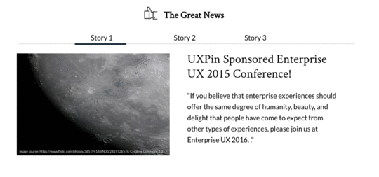 screenshot of a carousel sample