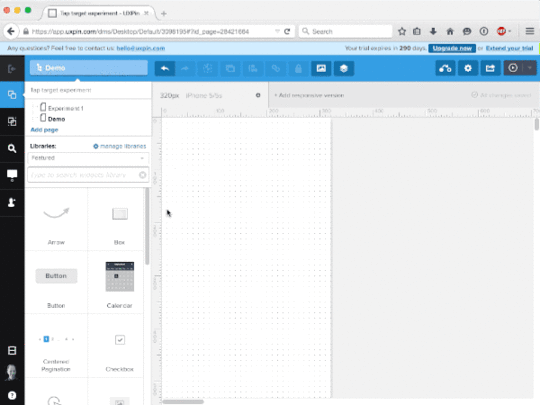 Creating a button in UXPin.