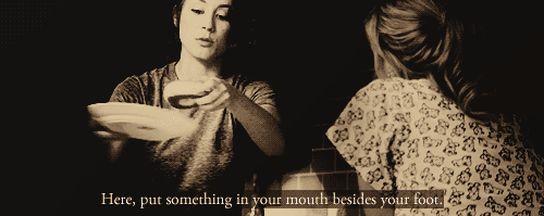 something in your mouth besides your foot