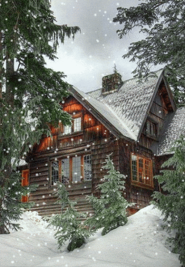 Cabin in the snow
