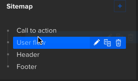 Rearranging pages in the sitemap