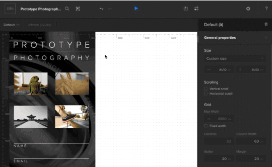 Add input fields to a Photoshop prototype.
