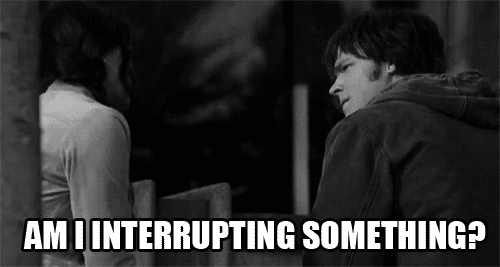 SPNG Tags: Awkward / Dean / Am I interrupting something/ a romantic moment with a girl you’re never going to bother seeing again perhaps? / misc A special thanks to marmaladecube for submitting this gif! Looking for a particular Supernatural reaction...