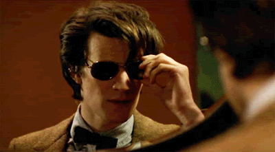 dr who puts on shades