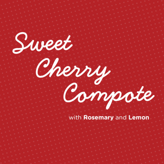 A gif featuring the steps of making sweet cherry compote. 