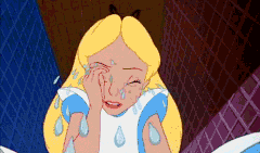 disney crying cry alice in wonderland triste GIF