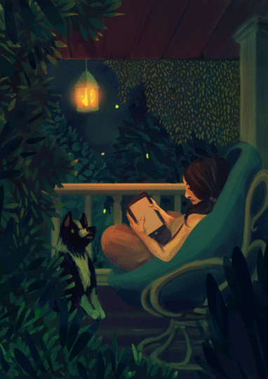 Image result for reading summer animated
