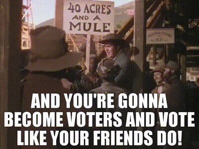 And you're gonna become voters and vote like your friends do!