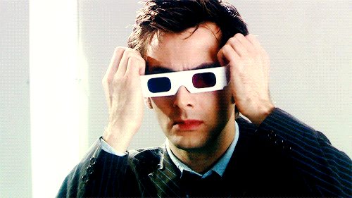 Dr. Who taking his sun eclipse protection glasses off