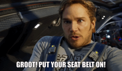 Guardians of the Galaxy Vol 2 Peter Quill Baby Groot Put Your Seatbelt On