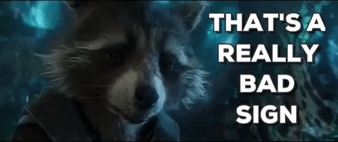 Guardians of the Galaxy Vol 2 Rocket Racoon Really Bad Sign