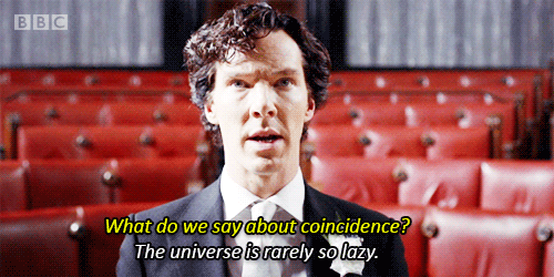 A gif of Benedict Cumberbatch as Sherlock, with the words