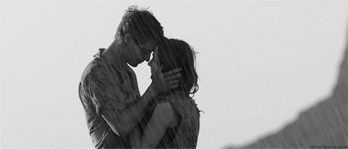 kissing in the rain gif