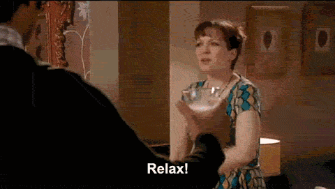 A gif of a scene from The IT Crowd, in which Jen tells Moss, Roy, and Richmond to 
