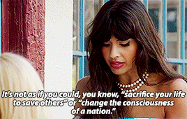 Tahani from The Good Place, saying,