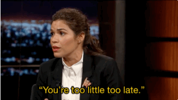 Afbeeldingsresultaat voor too little too late gif