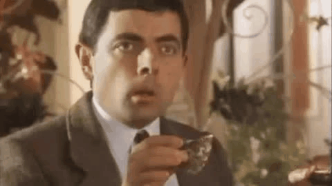 Mr. Bean drops a shell