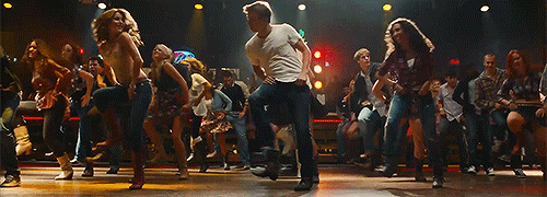 line dancing in a bar gif