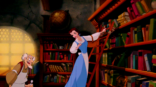 Belle in the library