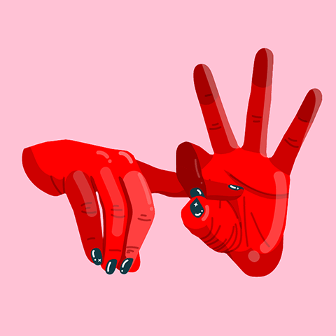 fingers demonstrating penetration