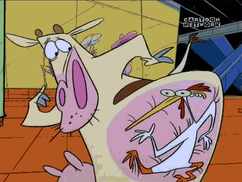 Image result for cow and chicken gif