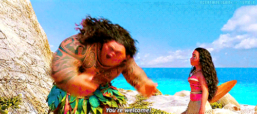 Moana Story Analysis: Maui bows before Moana and tells her 