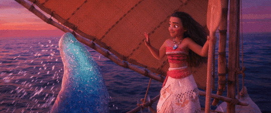 Moana Story Analysis: Moana and the Ocean high five.