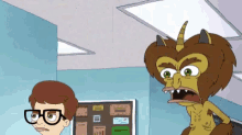 The Hormone Monster from Big Mouth yelling, 