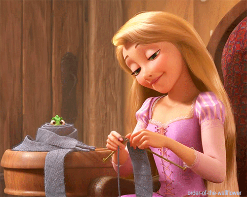 Rapunzel knitting