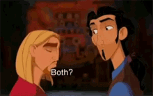 Miguel and Tulio from 'The Road To El Dorado' saying 'Both'