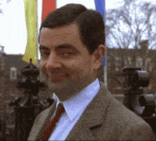 Mr. Bean wiggle eyebrows gif