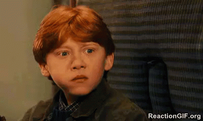 GIF of Ron Weasley being confused and puzzled like typical Ron