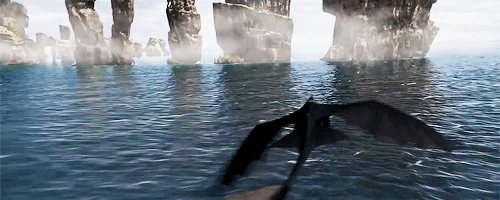 Hiccup and Toothless flying