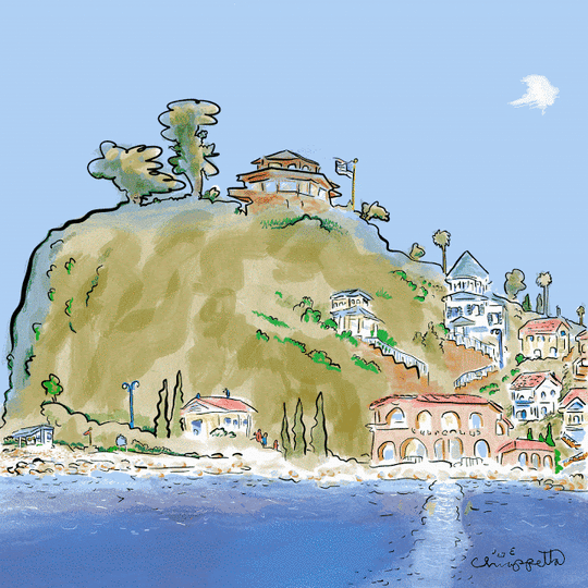 Catalina Island is rare digital art by Joe Chiappetta