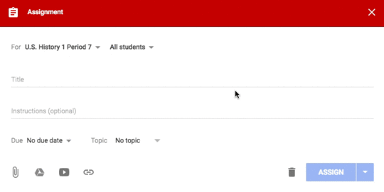 Post assignment to an individual student in Google Classroom
