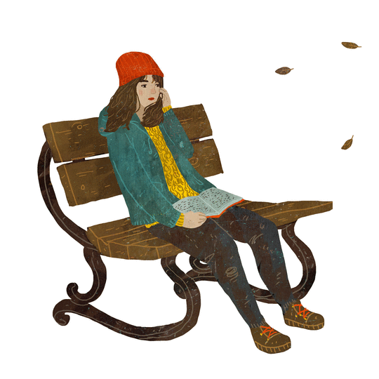Autumn Reading II | Animated GIF | Lara Paulussen | Autumn illustration, Animated drawings, Fall artwork