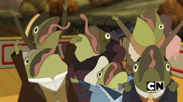 The frogs don't really like it either. (gif via Cartoon Network, and you should also REALLY check out Over The… | Over the garden wall, Garden wall, Garden wall art