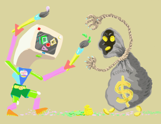Art v Economy is rare digital art by Joe Chiappetta